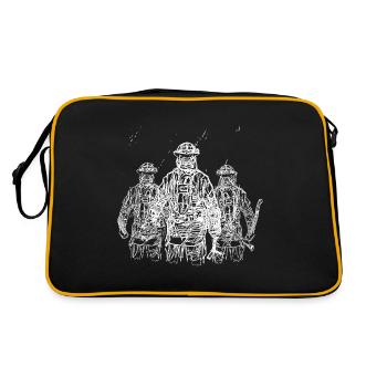 Feuerwehrmann Firefighter - Retro Tasche - Schwarz/Gold - Hinten