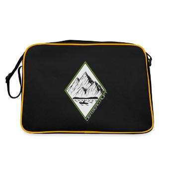 Der Berg ruft - Retro Tasche - Schwarz/Gold - Hinten