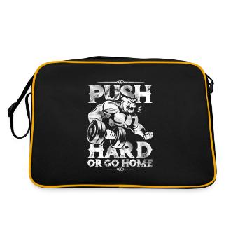 Bulldogg push gym bodybuilding - Retro Tasche - Schwarz/Gold - Hinten
