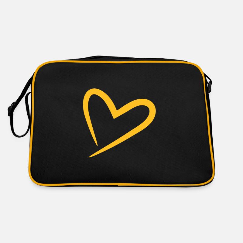 Herz modern in gelb Retro Tasche