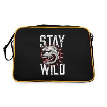 Dog Bulldog Wild - Retro Bag - black/gold - Back
