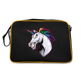 Unicorn Beast - Retro Tasche - Schwarz/Gold - Hinten