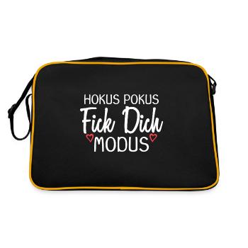 Hokus Pokus Fick dich Modus - Retro Tasche - Schwarz/Gold - Hinten