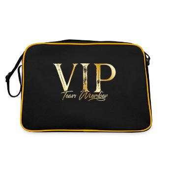 vip mitglied gold - Retro Tasche - Schwarz/Gold - Hinten