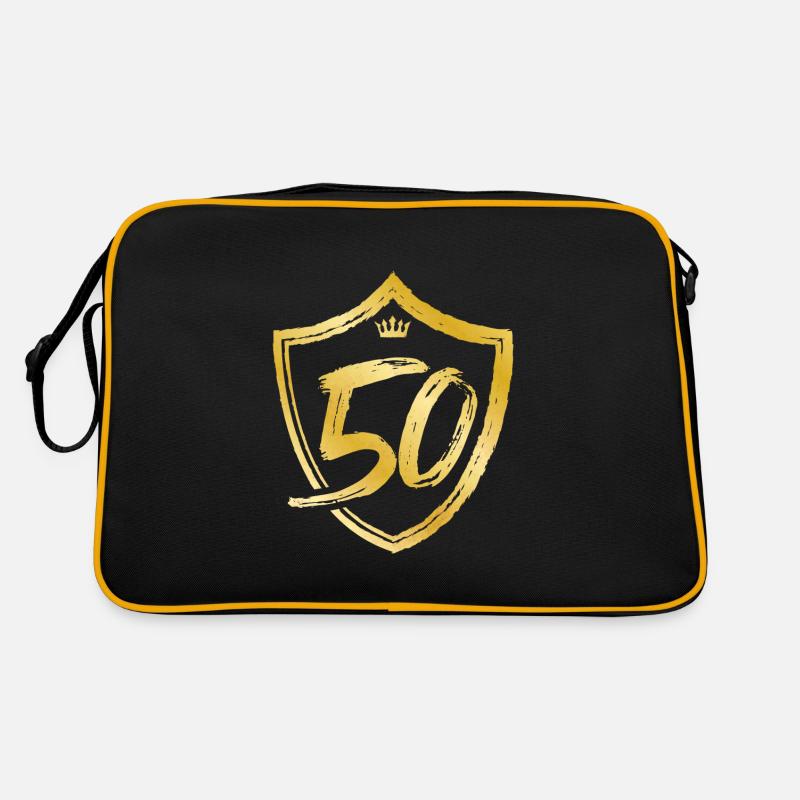50 nummer jahr gold - Retro Tasche - Schwarz/Gold