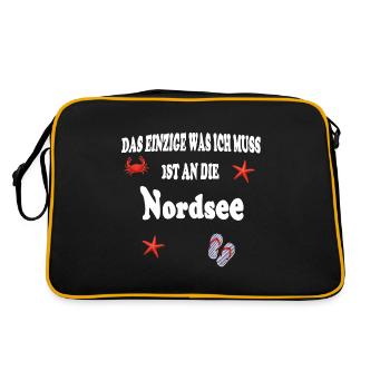 Nordsee - Retro Tasche - Schwarz/Gold - Hinten