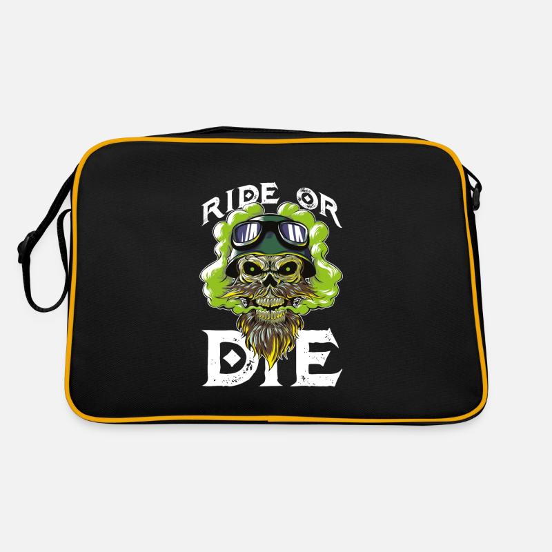 biker skull ride or die Retro Bag