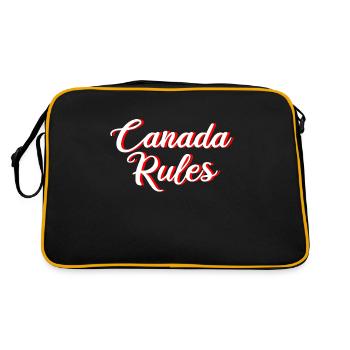 CANADA RULES - Retro Tasche - Schwarz/Gold - Hinten