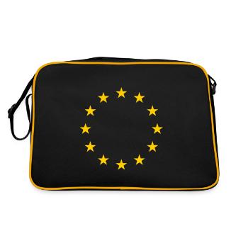 Europa Sterne - Retro Tasche - Schwarz/Gold - Hinten