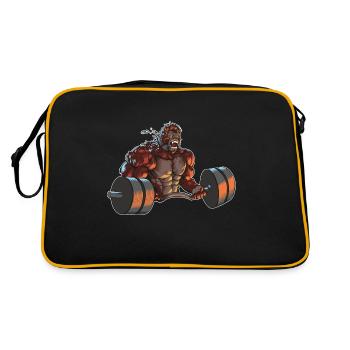 gorilla beast power gym fitness workout - Retro Bag - black/gold - Back