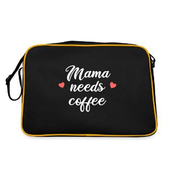 MAMA NEEDS COFFEE - Retro Tasche - Schwarz/Gold - Hinten
