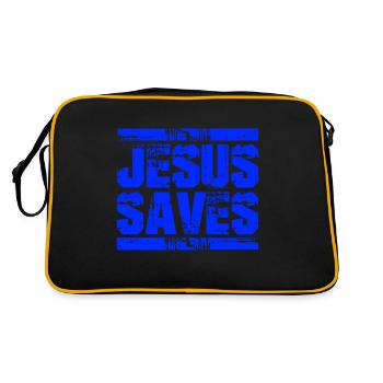 jesus saves - Sac Retro - noir/or - Dos