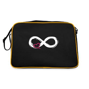 Symbole d'amour infini avec coeur - Sac Retro - noir/or - Dos