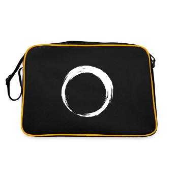 Kreis Symbol Bürste weiß - Retro Tasche - Schwarz/Gold - Hinten