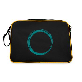 Kreis Symbol Design Bürste Anpassbar - Retro Tasche - Schwarz/Gold - Hinten