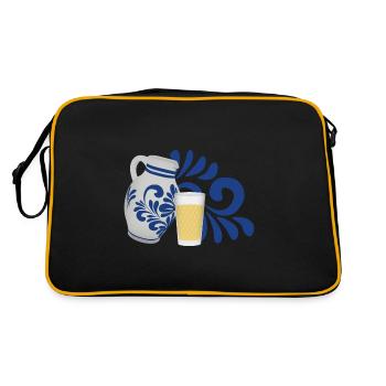Idée cadeau drôle pour le vin de pomme, les pommes de Bembel - Sac Retro - noir/or - Dos