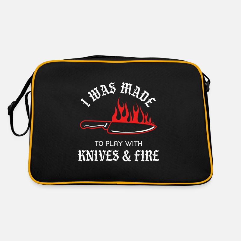 I Am Made To Play With Knives & Fire Retro Bag