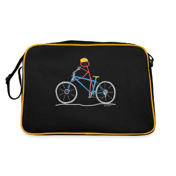 Fahrrad Strichfrau Sport Bike Rad Pedale - Retro Tasche - Schwarz/Gold - Hinten