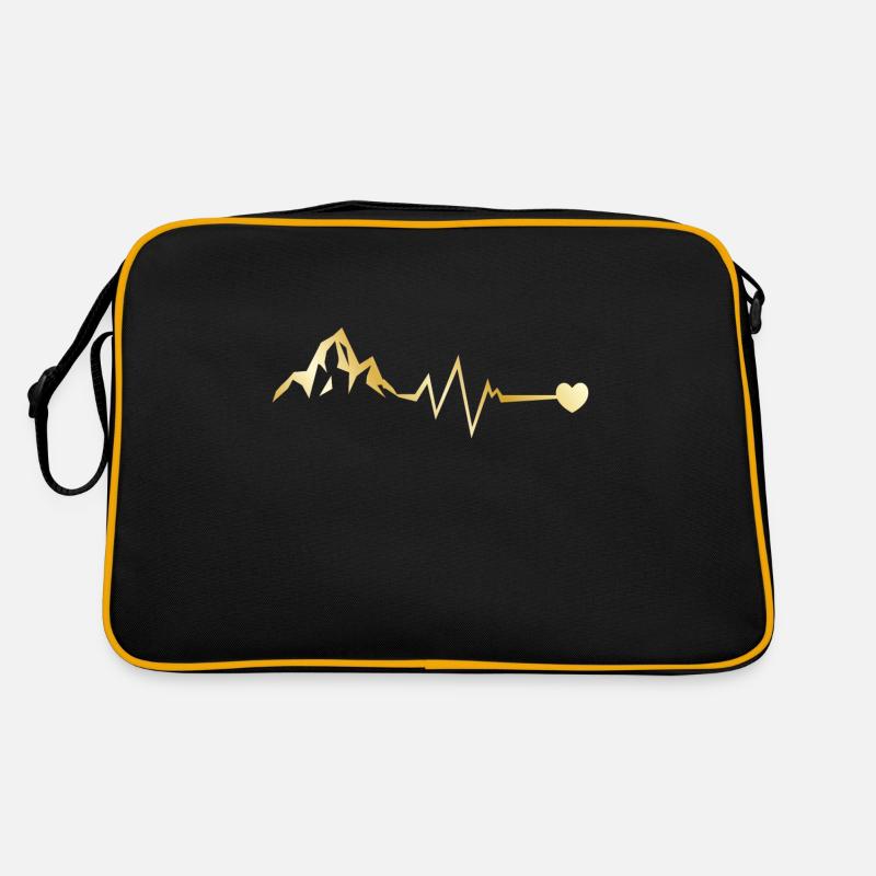 Berge Puls Gold Mountain Frequenz - Retro Tasche - Schwarz/Gold