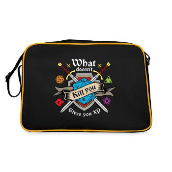 What doesn't kill you gives you XP - Sac Retro - noir/or - Dos