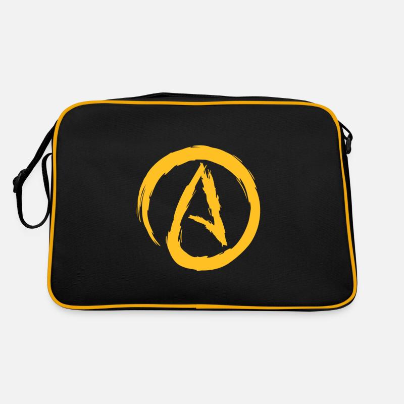 Atheismus Symbol Atheist Darwin Evolution Geschenk - Retro Tasche - Schwarz/Gold