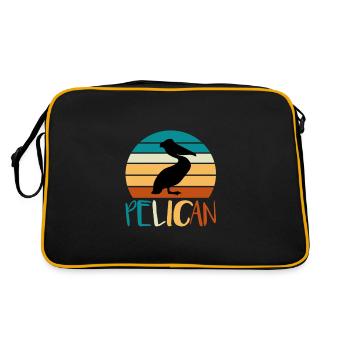 Pélican au lever du soleil - Sac Retro - noir/or - Dos