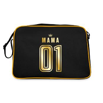 01 mama krone gold - Retro Tasche - Schwarz/Gold - Hinten