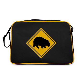 Panneau de signalisation de Wombat Australie - Sac Retro - noir/or - Dos