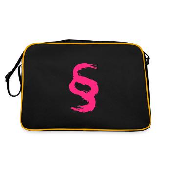 Paragraph symbol pink lawyer lawyer female judge - Retro Bag - black/gold - Back