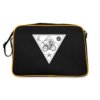 Albert Hofmann LSD Dreieck Schwarz & Weiß - Retro Tasche - Schwarz/Gold - Hinten