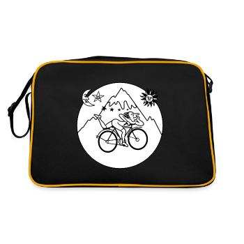 Albert Hofmann LSD 1943 Kreis Schwarz & Weiß - Retro Tasche - Schwarz/Gold - Hinten