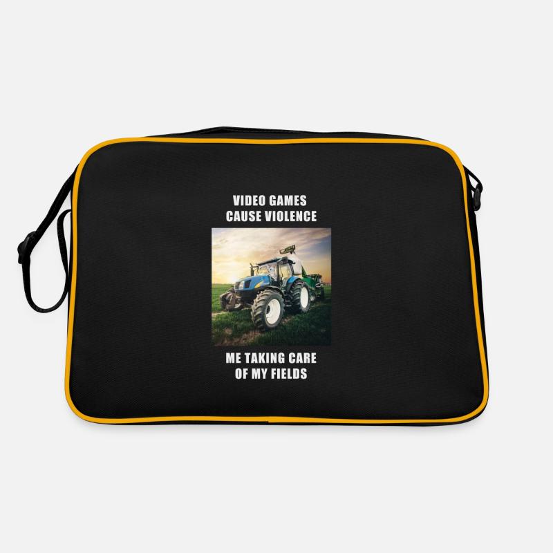Videospiele Lanwirtschaft - Retro Tasche - Schwarz/Gold