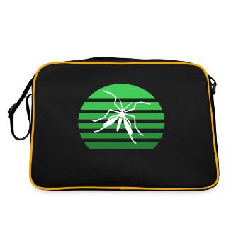 Mücke Sonnenuntergang - Retro Tasche - Schwarz/Gold - Hinten