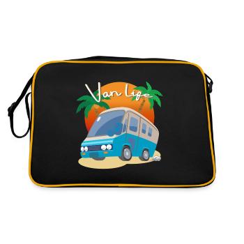 Van Life, RV, Camping Vacances - Sac Retro - noir/or - Dos