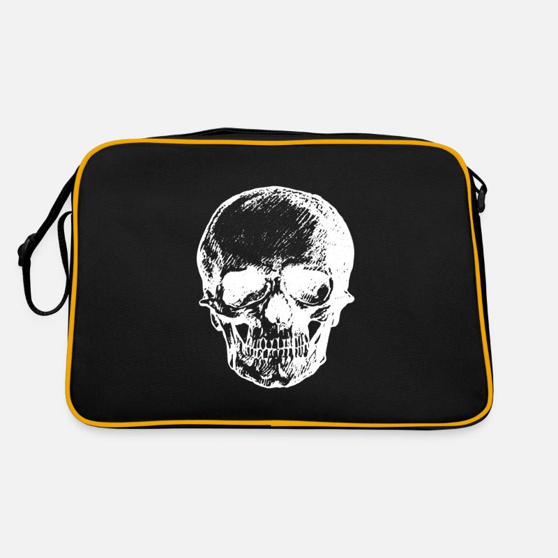 Totenkopf - Retro Tasche - Schwarz/Gold