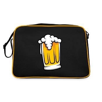 Beer Glass Symbol Comic - Retro Bag - black/gold - Back