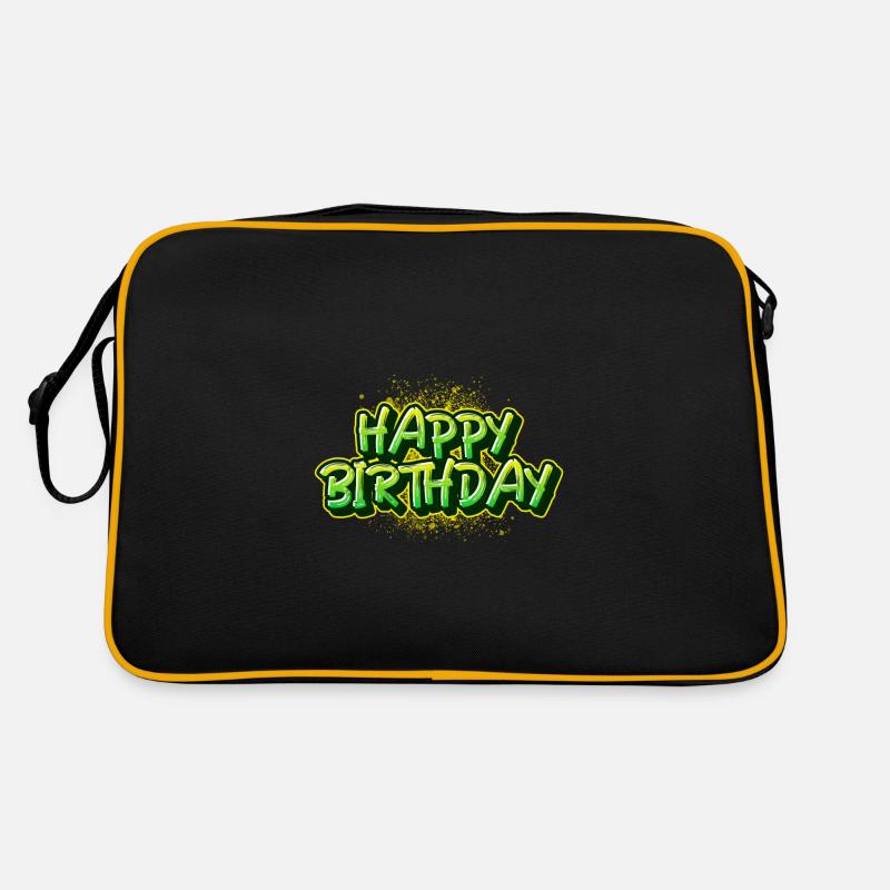 Happy Birthday Graffiti Lettering Retro Bag