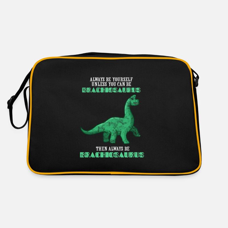 Dinosaurier - Retro Tasche - Schwarz/Gold