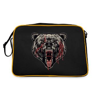 Horror Wild Bear Illustration - Retro Bag - black/gold - Back