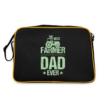 Farmer Papa Bauer Dad - Retro Tasche - Schwarz/Gold - Hinten