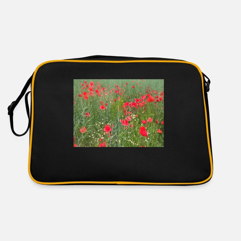 Mohnblumenwiese Retro Tasche