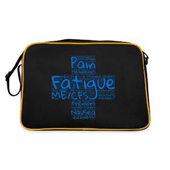 ME/CFS symptom cross - Retro Bag - black/gold - Back