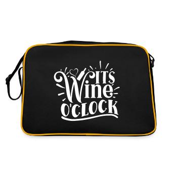 Citation drôle de Wine O'clock - Sac Retro - noir/or - Dos