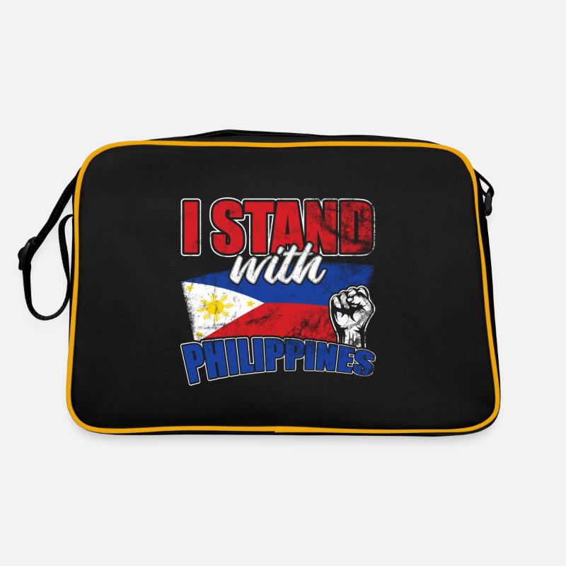 PHILIPPINEN - Retro Tasche - Schwarz/Gold