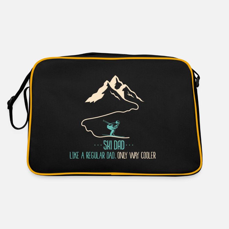 Ski Dad Funny Cute Winter Skiing Gift For Men - Retro Tasche - Schwarz/Gold