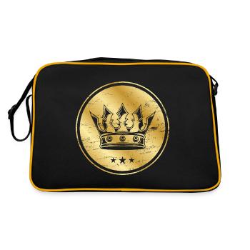 Crown gold royal symbol - Retro Bag - black/gold - Back