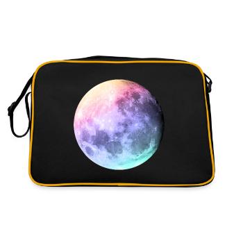 Lune dans l’arc-en-ciel pastel - Sac Retro - noir/or - Dos