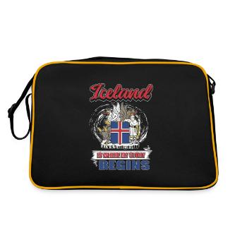 Islande - Sac Retro - noir/or - Dos