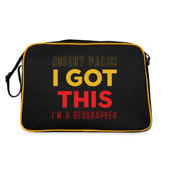 Géographe drôle Personne ne panique ! J’ai le moi - Sac Retro - noir/or - Dos