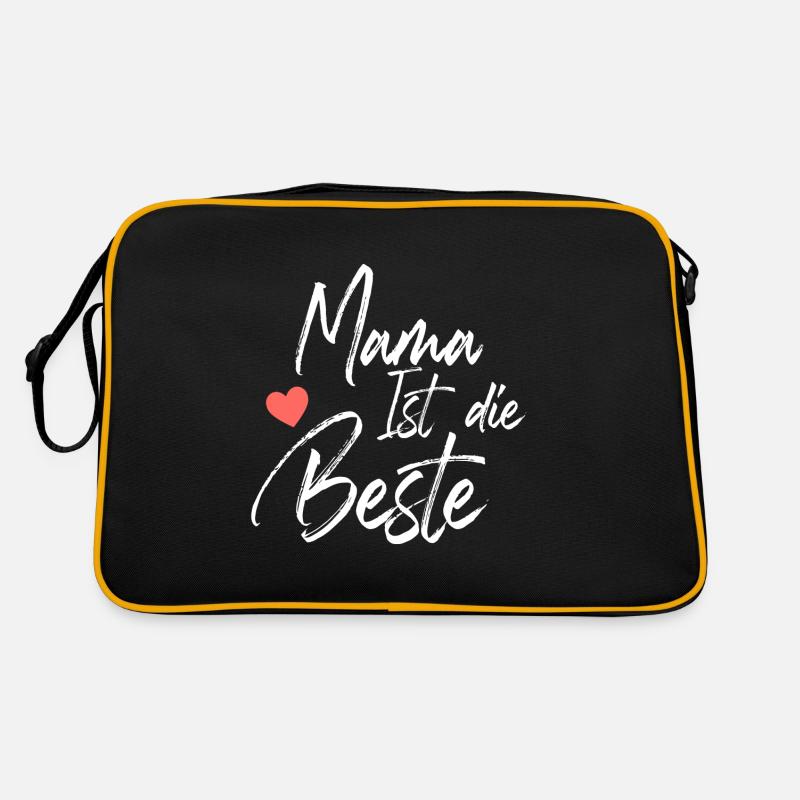 Mama ist die Beste - Retro Tasche - Schwarz/Gold
